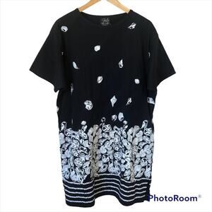 Jim Bay Nautical Sea Shells Tee Shirt Dress Womens Pockets Art To Wear One Size